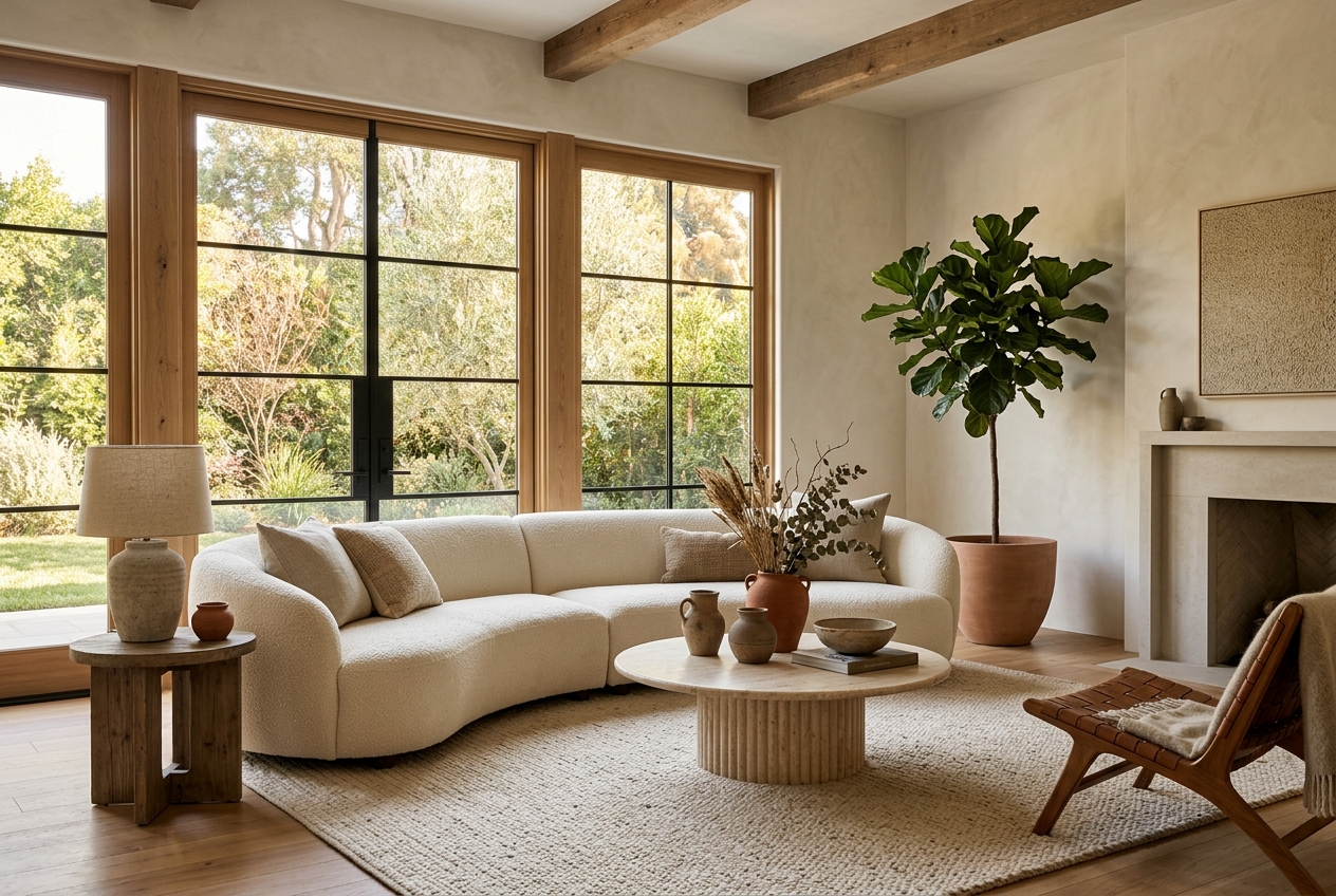 Organic Modern Aesthetic Archetype - Staged Living Room